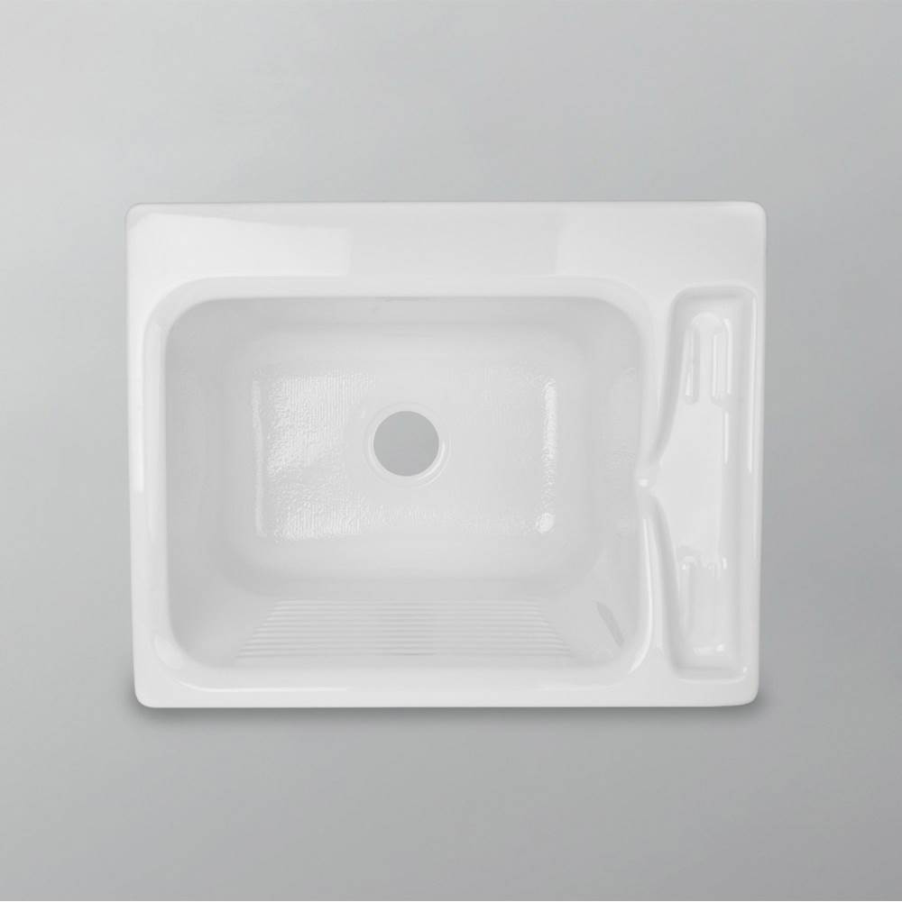 Acritec Sink - Acrylic - Deluxe Laundry Sink - Single Bowl - Wht -3 Holes 8''C