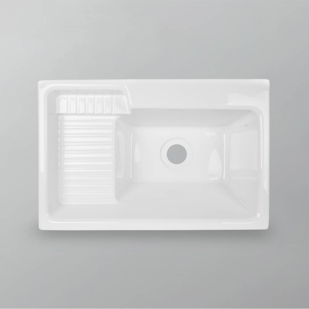 Acritec Sink - Acrylic - Europa Deluxe Laundry Sink - Single Bowl - Wht -3 Holes 4''C
