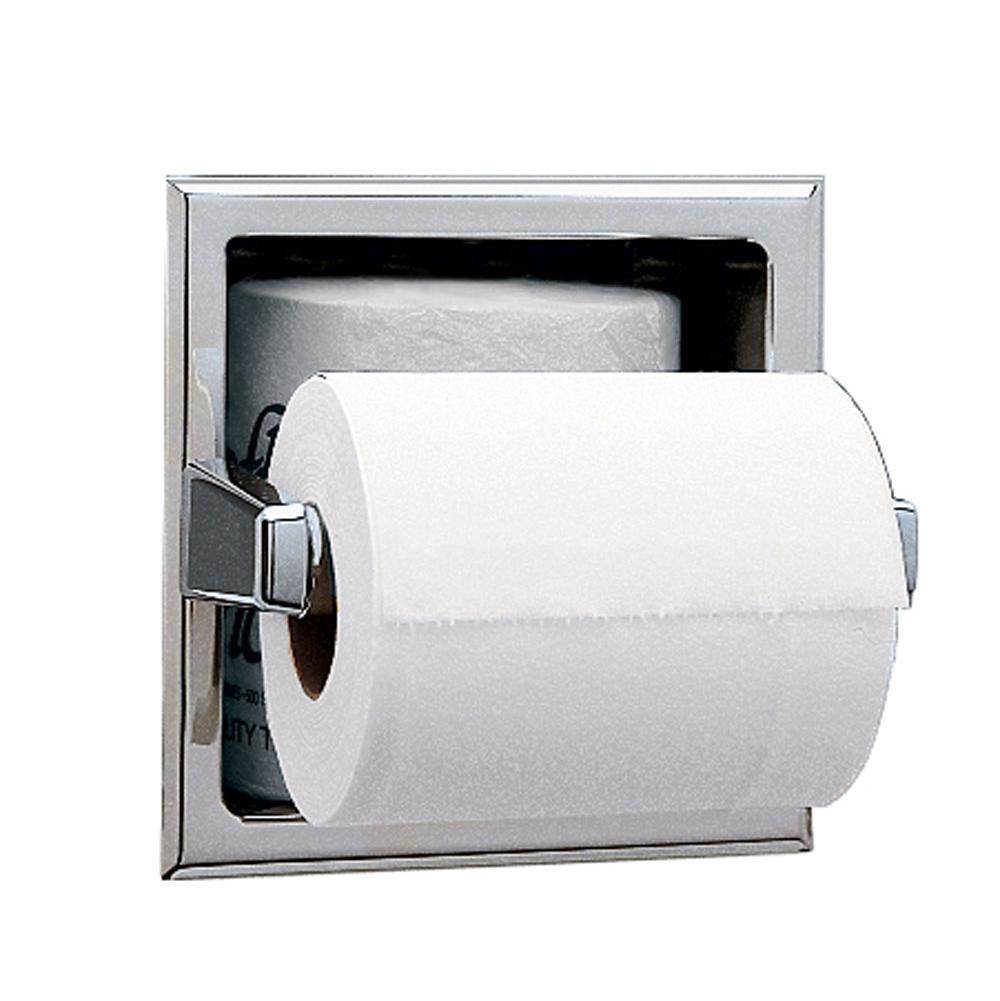 Bobrick Toilet Tissue Dispenser with Storage for Extra Roll, Bright Finish