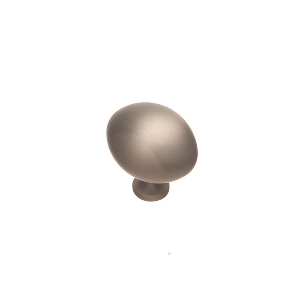 Colonial Bronze Oval Cabinet Knob Hand Finished in Nickel Stainless