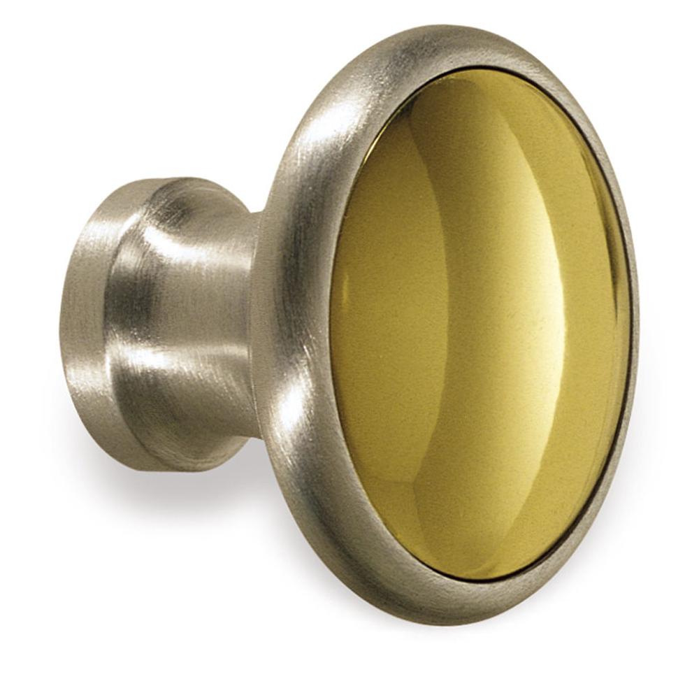 Colonial Bronze Cabinet Knob Hand Finished in Unlacquered Polished Brass and Unlacquered Polished Brass