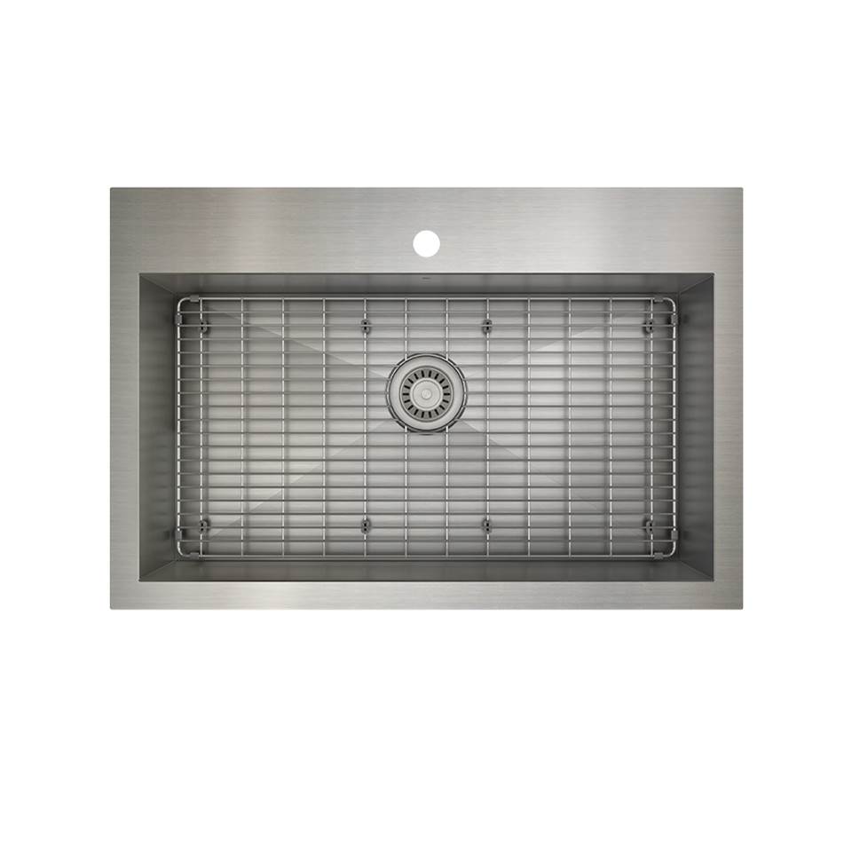 Prochef by Julien ProInox H0 kitchen sink dualmount, single 30X16X9 and grid 30X16