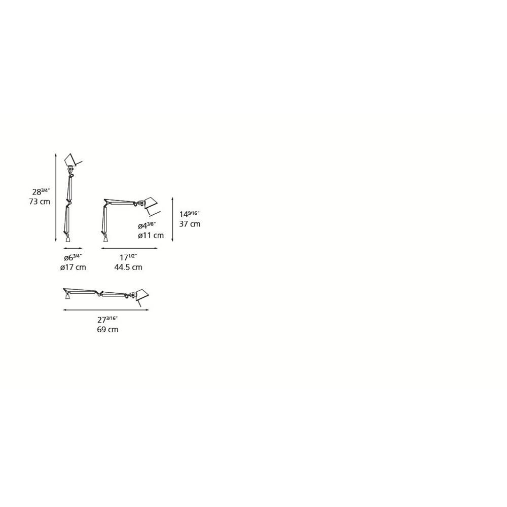 Artemide Tolomeo Micro Body Inc 60W E12 Alum