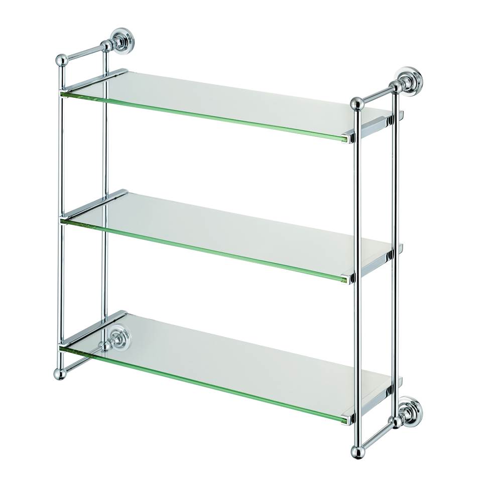 The Sterlingham Company Ltd Three Tiered Glass Shelf With Concealed Mounting