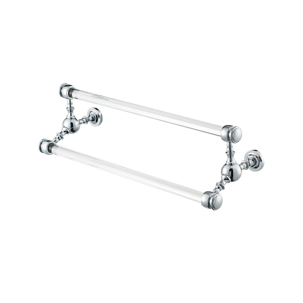 The Sterlingham Company Ltd 18'' Crystal Double Towel Bar With Concealed Mounting (Overall)