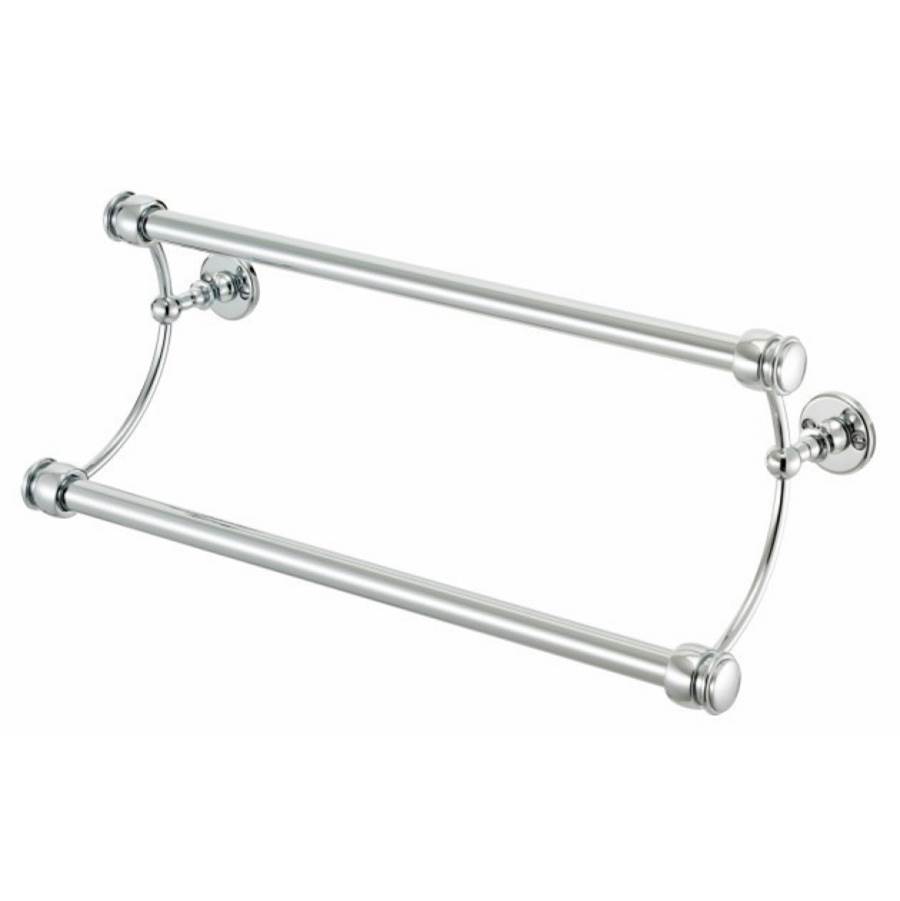 The Sterlingham Company Ltd 18'' Curved Double Crystal Towel Bar With Exposed Screws (Overall)