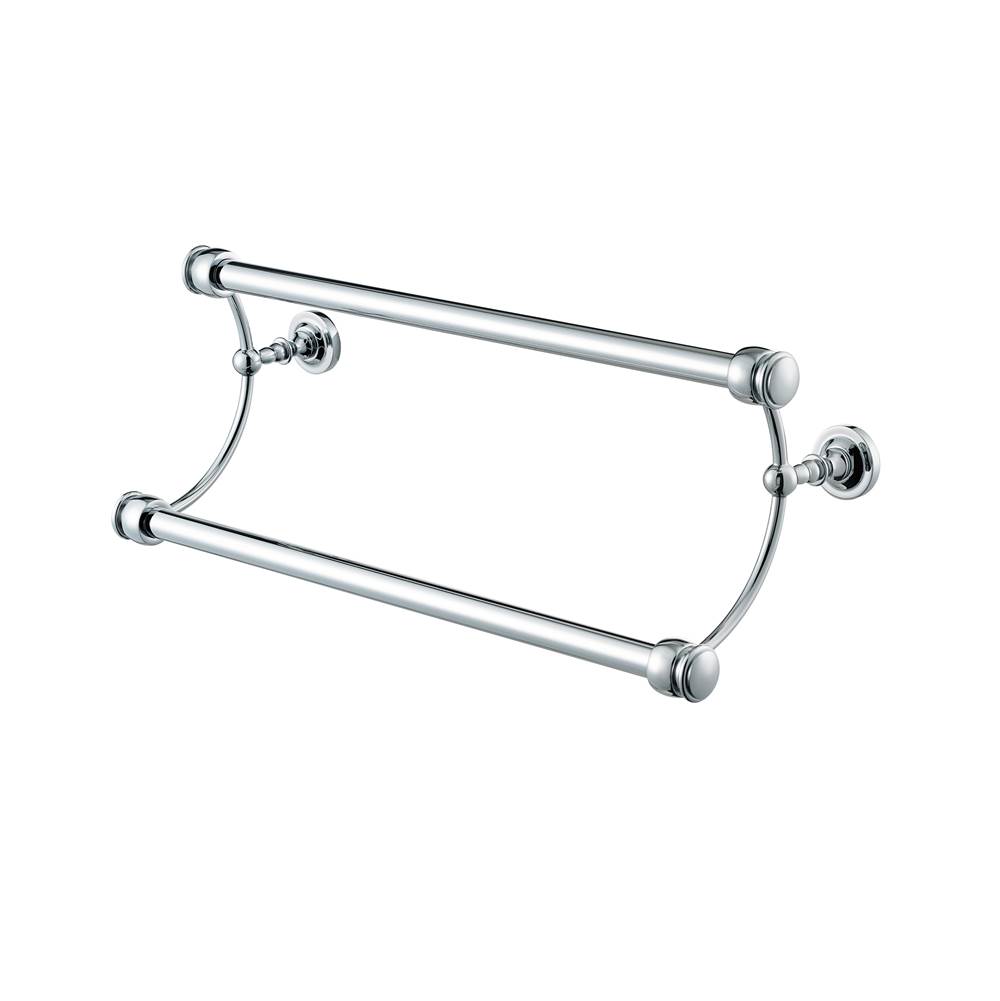 The Sterlingham Company Ltd 24'' Curved Double Metal Towel Bar With Concealed Mounting (Overall)