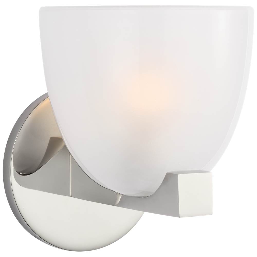Visual Comfort Signature Collection Carola Single Sconce in Polished Nickel with Frosted Glass