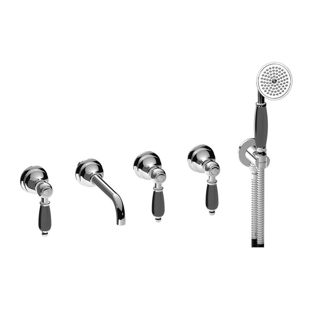 We Are IB 5 Pcs Wallmount tub filler with handshower