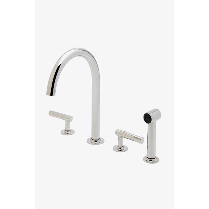 Waterworks COMMERCIAL ONLY Bond Solo Series Gooseneck Kitchen Faucet and Spray with Two- Piece Straight Lever Handles in Matte Chrome, 1.75gpm (6.6L/min)
