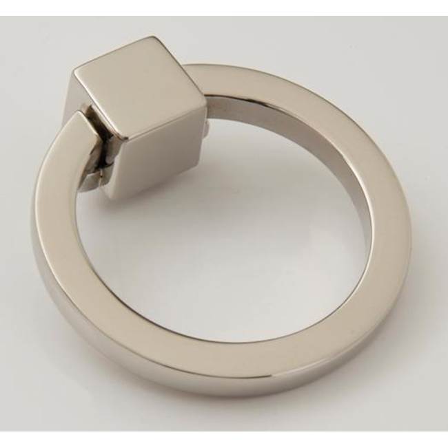 Water Street Brass Hudson 2-1/2'' Round Ring Pull - Hammered - Satin Silver
